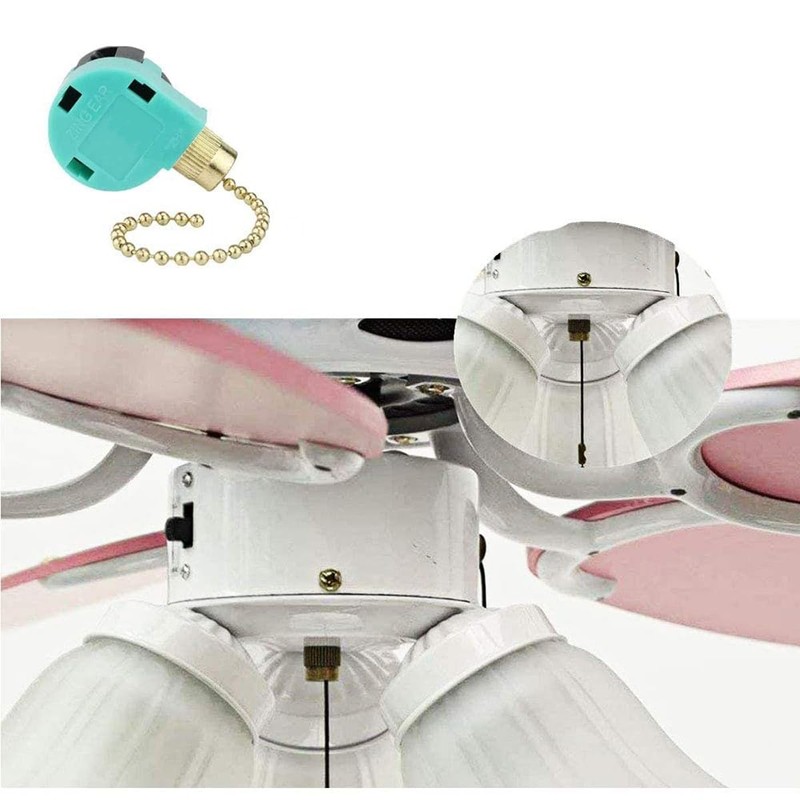 Laroal 2 Pcs Pull Chain Switch 3 Speed 4 Wire
