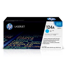 HP Original 124A Cyan Toner Cartridge Works Color LaserJet 1600, 2600, 2605 Series, Color LaserJet MFP CM1015, CM1017 Series Q6001A