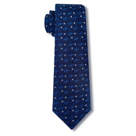 KOOELLE Men's Horseshoe Jacquard Tie Horse Racing Festival Tie Festival Party Navy Blue Ties For Men 3.15 inches (8 cm)
