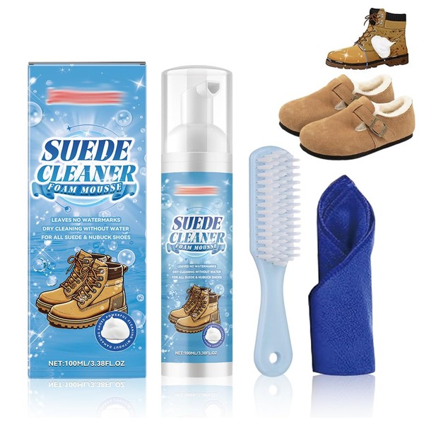 GXGM 1 Stück rauleder reiniger, Halldeli Wildlederreiniger, Schuhreinigungsset mit Wildlederbürste,