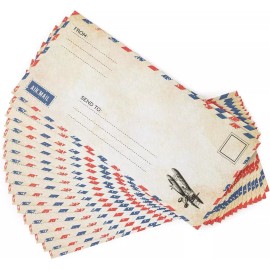 Bargain Paradise 50 Pack Airmail Envelopes -Blue Airmail Envelopes- Air Mail Envelopes for Party