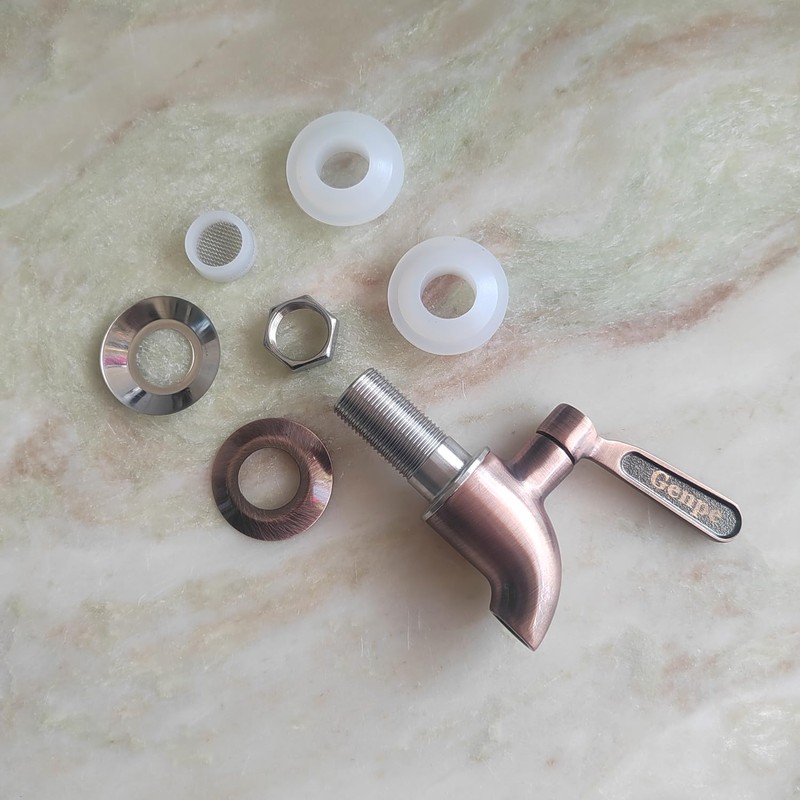 Genpe Durable 304 Stainless Steel Spigot for Beverage Dispenser Copper