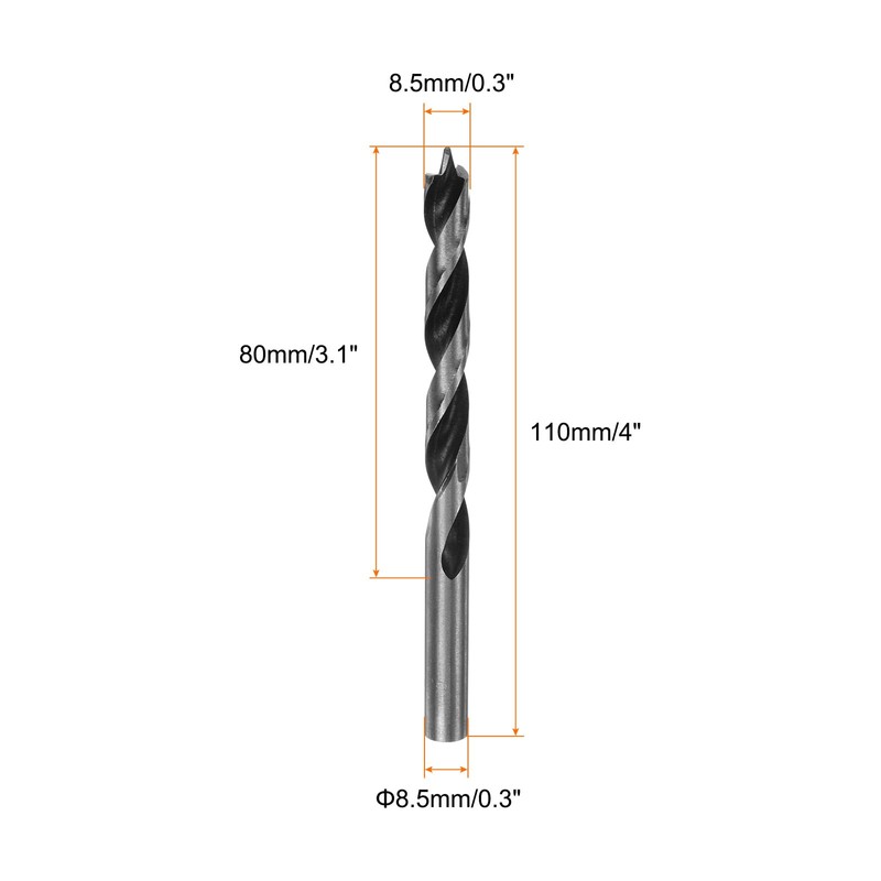 sourcing map Brad Point Drill Bits 8.5mm(21/64") Dia Straight Round