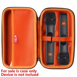 Hermitshell Hard Travel Case for JBL Wireless Two Microphone System with Dual-Channel Receiver (Black+Inner Orange)