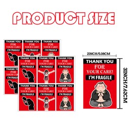 Funny Fragile Stickers Sarcastic Handle with Care Parcel Stickers 2X3 Inch-Bold Red Shipping Labels for Boxes, Moving, Glassware 80 Pcs