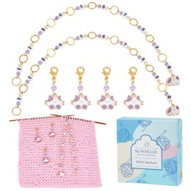SUNNYCLUE 1 Box 16 Stück Maschenmarkierer Mit Zahlenreihenzähler Strickmaschenmarkierer Mit Karabinerverschluss Emaille Katzenanhänger Häkelmaschenmarkierer Anhänger Zum Stricken Weben Nähen