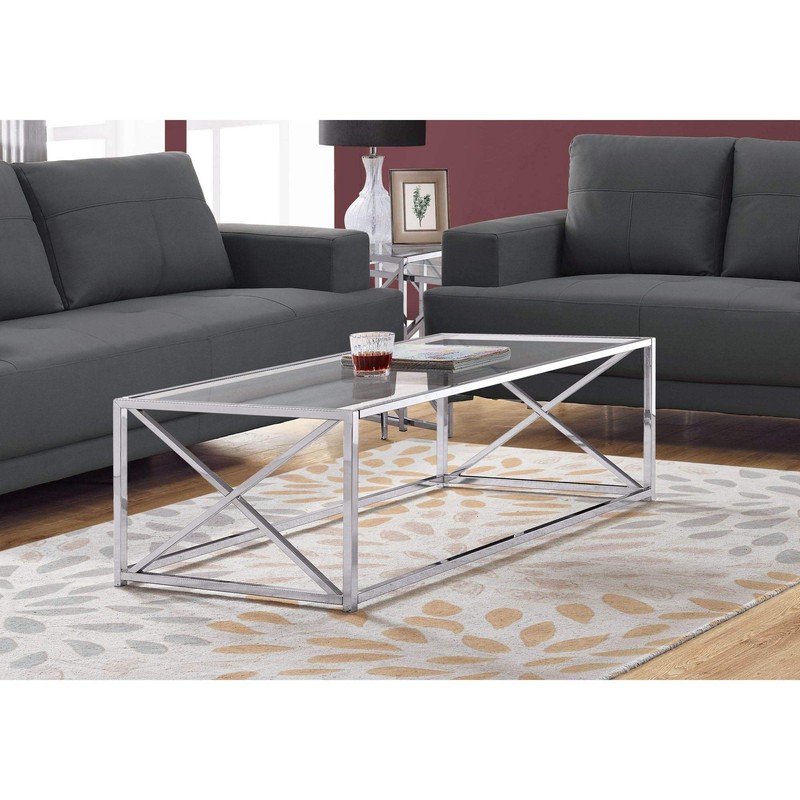 Monarch Specialties I COFFEE TABLE, CHROME