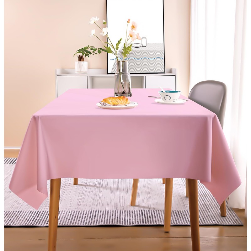 SietDESEO 2 Pack Pink Plastic Tablecloth 54 x 108 Premium