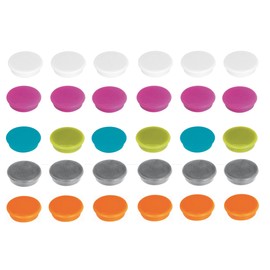 Franken magnets for whiteboard, fridge, magnetic board, assorted colours in trendy colours: pearl white, pink, light blue, light green, silver, orange, pack of 30