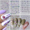 Lavender Nail Art Stickers Decals, Purple Flower 3D Nail Self-Adhesive