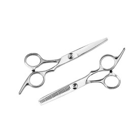 Solxion Professional Hair Cutting Scissors, Stainless Steel, Matt Scissors, Beginners, Self-Cuting, Beauty, Barbing, Household Use, Teeth Shears + Flat Shears