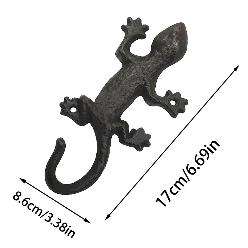 Molyorch 1 x Gecko Coat Hook, Rustic Coat Hook, Cast