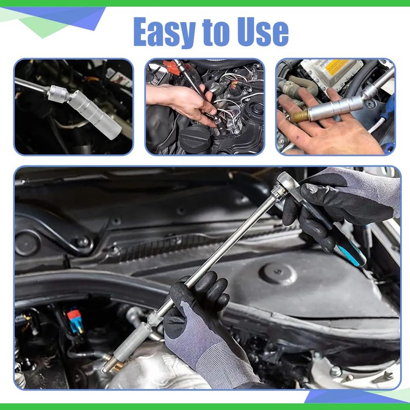 Lyxheth 14mm&16mm Magnetic Swivel Spark Plug Socket, Spark Plug Tool,
