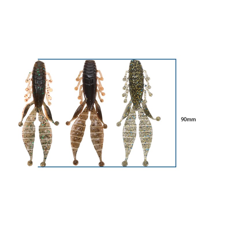 eMagTech 24Pcs Fishing Soft Lures Crawfish Soft Baits Bionic Replica