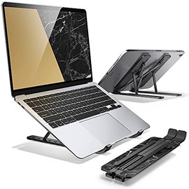 i-Blason Cosmo Series Adjustable Laptop Stand, Portable Computer Stand Aluminum Alloy Laptop Riser Holder with Multi-Angle Stand Suitable for 7-17.3" Laptops and Tablets - One Pack (Black)