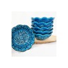 LEMOSE Handmade Decorative Turkish Ceramic Bowl Set of 6, Blue