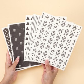 Ptwola Pack of 5 Swedish Dishcloths, Washable Dish Cloths, Reusable Kitchen Towels, Absorbent Sponge Cloths, Cleaning Towels, Counter Towels, Tea Towels (Style 2)