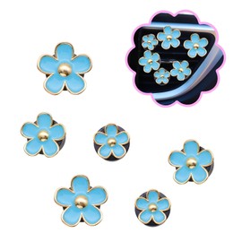 ORIESSE 6pcs Flowers Car Air Freshener Vent Clips,3.3cm/3cm/2.5cm Light Blue Daisy Cute Flower Car Vent Clips Girly Women Car Air Freshener Baby Blue Flowers Car Accessories Refillable Car Diffuser