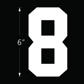 Numbers Kit(0-9),6" Tall for Sports T-Shirt jersey football Baseball,Iron On, heat transfer, team,t-shirt(Style A) (White(0-9))