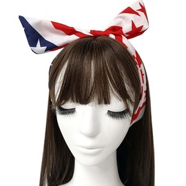 ZCYYYS Women Flag Headband Patriotic Elastic Headband 4th of July Hair Band Star Stripe Headbands Rabbit Ear American Flag Hair Accessories TSFD34 (Adjustable Style 85cm, One Size)
