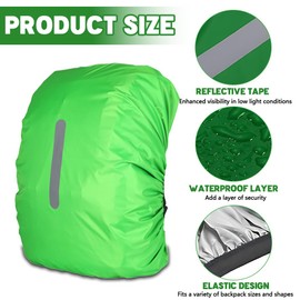 VONJUMA Backpack Rain Cover with Chest Strap Backpack Rain Cover for Backpacks with Reflective Strips Waterproof Rain Cover School Bag Reflector Backpack Cover Reflective Backpack Cover 55-65L