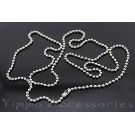 (2) 36 Inch Military Spec Stainless Steel Army Dog Tag 2.4mm Ball Chain Set of 2