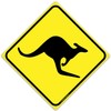 Kangaroo Crossing 12" x 12" Tin Road Sign Xing Australian