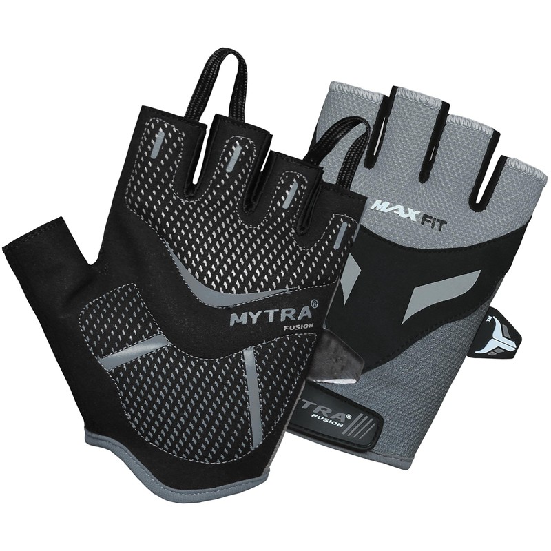 Mytra Fusion Fitness Weight lifting,Gym Gloves (Grey/Black, S/M)