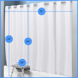 Medline Transfer Bench Shower Curtain, Standard Size, Machine-Washable, White, for Senior, Elderly, Disabled, or Adults and Patients, 1 Ct.