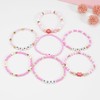 Jocbean Beaded Stackable Bracelets Love Heart Charm Stretch Bracelet for