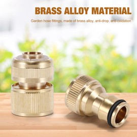 QIUWORE 1 Pair Garden Hose Connector, Tap Hose Connector, 3/4 Inch Female & Male Quick Connector, Quick Connect Hose Fittings, Used to Connect Garden Hoses