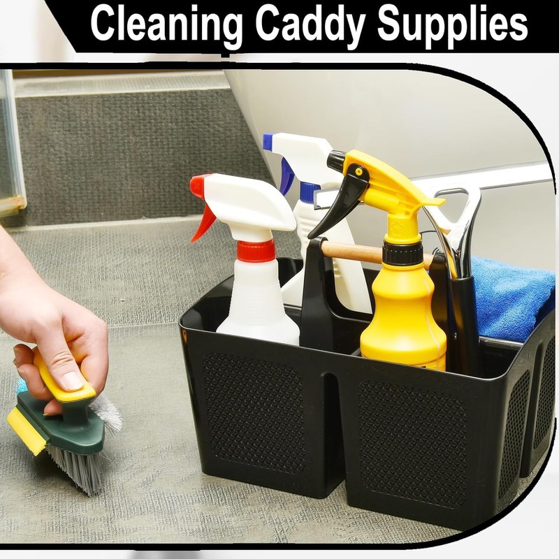 Portable Shower Caddy Basket with Compartments, Plastic Divided Cleaning Caddy