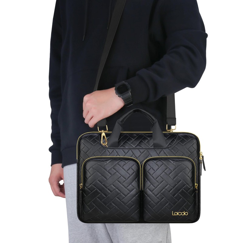 Lacdo 360° Protective Laptop Shoulder Bag, 16 inch Laptop Bag