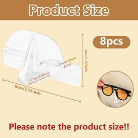 CZAKOMIX 8 Stück Brillenhalter Wand, Transparent Brillenständer, Kreativer Nasenform-Brillenständer für Zuhause, Wandmontage Brillenaufbewahrung, für Büro, Schlafzimmer, Arbeitszimmer, Wohnzimmer