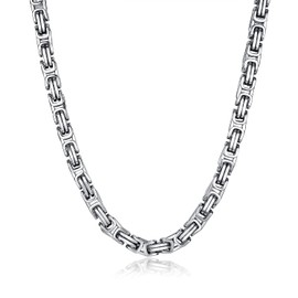 Jewow Stainless Steel Men's Sturdy Chain Necklace Width 4/6/8/10mm, Length 14"-30"