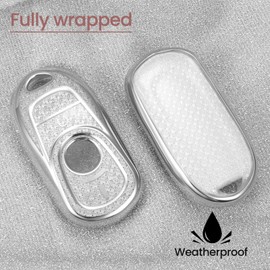 CTRINEWS for Buick Key Fob Cover with Fashionable Zirconia Wristlet KeyChain, Enchanting Diamond Patterns Soft Case for Enclave Encore GX Envision LaCrosse Regal Tourx (White, A)