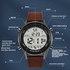 Men Digital Watch Dual Time Stopwatch Calendar Alarm Clock Waterproof