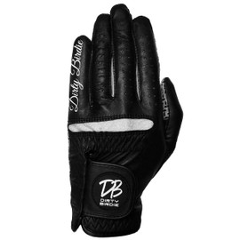 Dirty Birdie Golf | Premium Black Cabretta Leather Golf Glove For Men | Enhanced Grip for All Weather | AAA+ Cabretta Leather | Wear on Left or Right Hand (M, Wear on Left Hand)