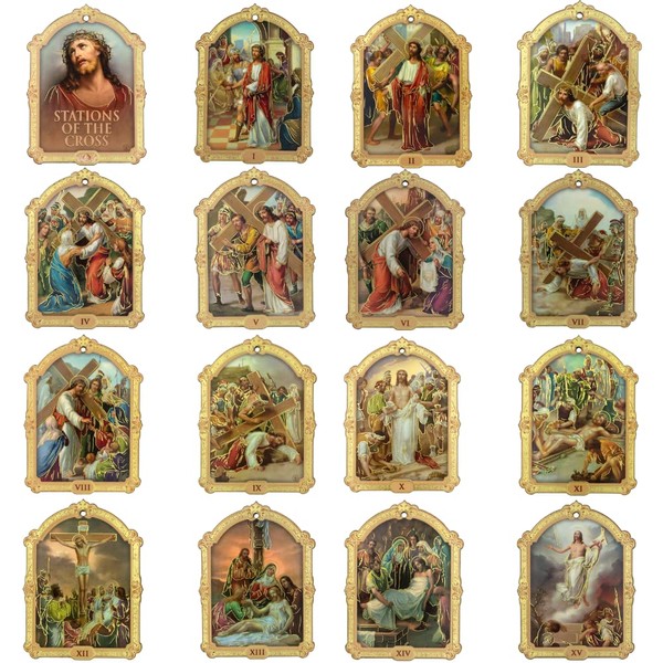 Stations of The Cross Plaques | 3.75" Tall | Lenton