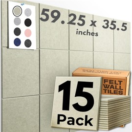 WALLHERO Large Cork Board Alternative | 15 Pack | Sizing Up to 59”x36” Felt Wall Tiles, Large Cork Boards for Walls, Corkboard for Office, Cork Board Tiles, Pin Boards for Walls (Sage Green)