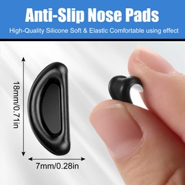 20 Pairs Eyeglass Nose Pads for Glasses - 1.0mm Ultra Thin Silicone Anti-Slip Stick On Nose pad Replacement Adhesive Nosepads for Plastic Frames Reading Glass Sunglasses