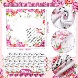 Jeere 50 Pcs Spanish Handkerchiefs for Women Christian Gifts Soft Floral Print Religious Gifts Inspirational Religious Gifts Bible Verse Gifts God Thinks of You for Mom Sister Friend Ladies