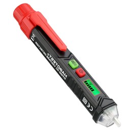 Probador de Corriente, Detector de Voltaje sin Contacto, NCV para Identificar Fase y Neutro, Buscador de Polos LCD con Rango Dual 12V-1000V/48V-1000V, Localizar Punto de Interrupción