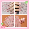 4 Sheets Valentine’s Day Nail Stickers for Nail Art Pink