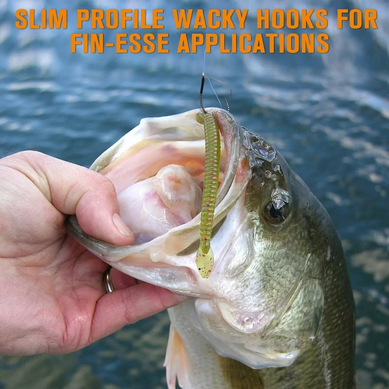 Dovesun 30PCS Weedless Hooks Wacky Rig Hooks Worm Fishing Hooks