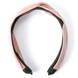 MIRMARU Fashion Headband Hair Accessories - Knotted, Bow, Polka Dot, Floral, Metallic, Glitter and Paisley Wide Hairband Headwear. (SBHB-2848-BEIGE)