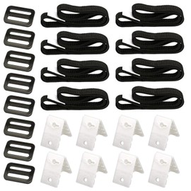 Fastening Straps, Retaining Straps for Pool Film, Solar Film Retaining Straps, Retaining Straps Pool Foil Solar Film, Set of 8 Fastening Straps and Clips, for Universal Swimming Pools in The Ground