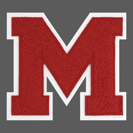 FANCIBAND 4.5 Inch Chenille Varsity Letter Patches Red Iron On Letters Letterman Jacket Patches for Clothing Jacket Hoodie Varsity Bag M