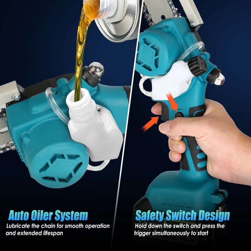 2 in 1 Battery Pole Saw Handheld Chainsaw Cordless Electric