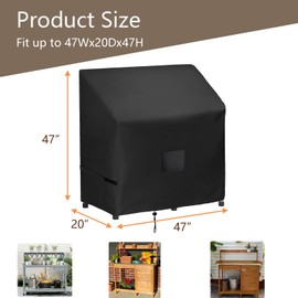 FLYMEI Outdoor Garden Potting Bench Table Cover, Waterproof Windproof Protective Cover for Outdoor Cabinet/Potting Benches for Outside/Garden Table for Planting, 47" x 20" x 47"